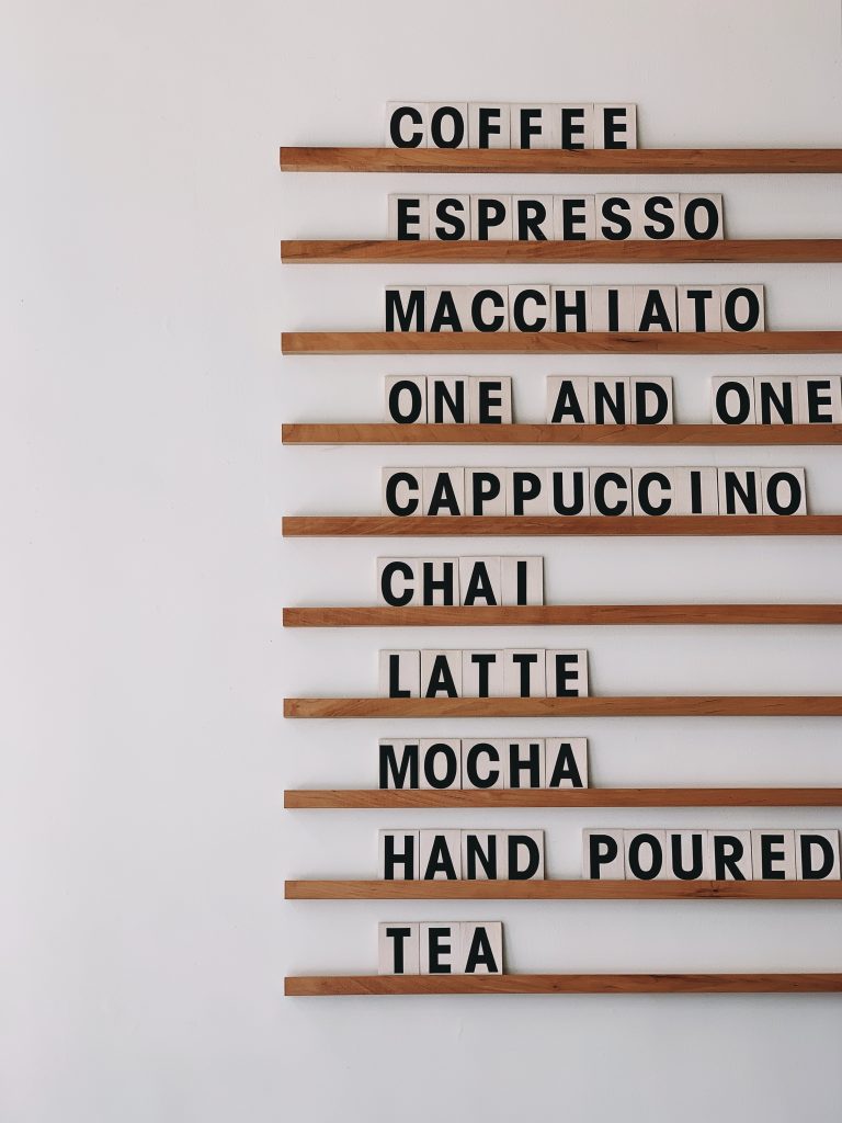 menu kopi
